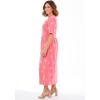 Woman Within Plus Size Stamped Empire Waist Dress(Coral Ocean Stamp)