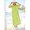 Woman Within Plus Size Stamped Empire Waist Dress(Grass Ocean Stamp)