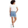 ellos Plus Size Mid-Rise Stretch Frayed Cuff Hem Shorts(Medium Stonewash)