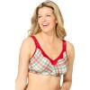 Catherines Women’s Plus Size Cotton Comfort Wireless Bra(Holiday Plaid)