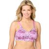 Catherines Women’s Plus Size Wireless Back Smoothing Bra(Pretty Orchid Animal)