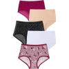 Comfort Choice Plus Size Full Coverage Stretch Cotton Brief 5-Pack(X O Pack)