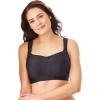 Comfort Choice Women’s Plus Size Limitless Wirefree Low-Impact Back Hook Bra(Black)