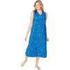 Dreams & Co. Plus Size Long Sleeveless Sleepshirt(Pool Blue Cosmic Dreams)