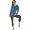 Swim 365 Women’s Plus Size Split-Neck Long Sleeve Swim Tee with Built-in Bra(Royal Oasis Animal)
