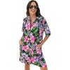 Swimsuits For All Swim 365 Women’s Plus Size Terry Longer-Length Hooded Zip-Front Swim Cover-Up(Black Multi)