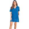 Swimsuits For All Swim 365 Women’s Plus Size Terry Longer-Length Hooded Zip-Front Swim Cover-Up(Dream Blue)