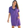 Swimsuits For All Swim 365 Women’s Plus Size Terry Longer-Length Hooded Zip-Front Swim Cover-Up(Mirtilla)