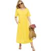 Woman Within Plus Size Short-Sleeve Button-Front Pocket Dress (Petite Available)(Primrose Yellow Polka Dot)