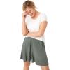 ellos Plus Size Elastic Waist Flowy Shorts(Desert Green)