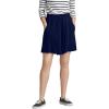 ellos Plus Size Elastic Waist Flowy Shorts(Navy)