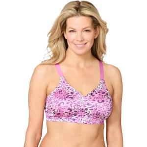 Catherines Women’s Plus Size Wireless Back Smoothing Bra(Pretty Orchid Animal)
