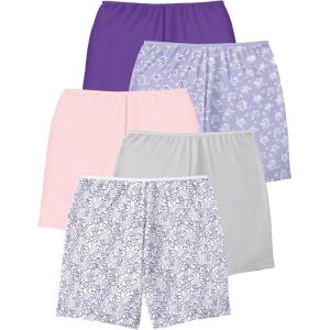 Comfort Choice Plus Size Cotton Boxer 5-Pack(Soft Floral Pack)