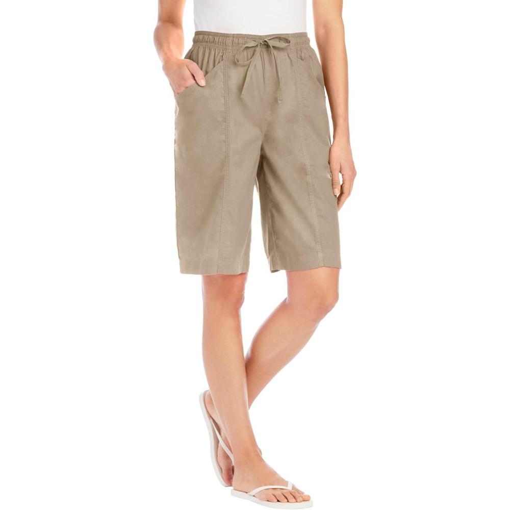 image:imageWoman Within Plus Size Boardwalk Front Seam ShortNew Khaki
