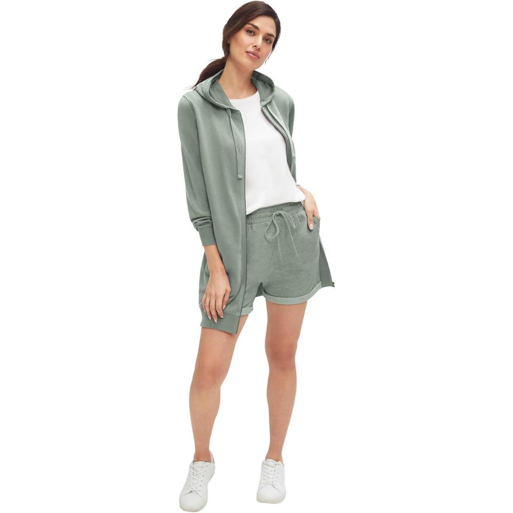 image:imageellos Plus Size French Terry Drawstring ShortsGrey Spruce