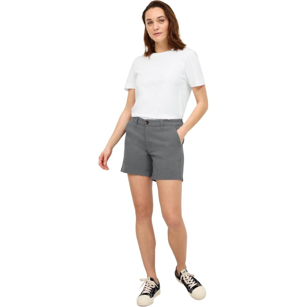 image:imageellos Plus Size Stretch Chino MidRise ShortsSlate