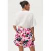 ellos Plus Size Elastic Waist Flowy Shorts(Multi Abstract Floral)
