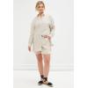 ellos Plus Size Linen-Blend Elastic Waist Shorts(Hot Red)