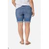 ellos Plus Size Mid-Rise Stretch Denim Bermuda Shorts(Medium Stonewash)