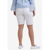 ellos Plus Size Mid-Rise Stretch Denim Bermuda Shorts(White)