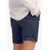 ellos Plus Size Stretch Chino Mid-Rise Bermuda Shorts(Ocean Sapphire)
