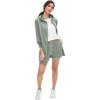 ellos Plus Size French Terry Drawstring Shorts(Grey Spruce)