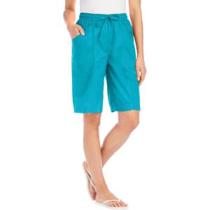 Woman Within Plus Size Boardwalk Front Seam Short(Pretty Turquoise)