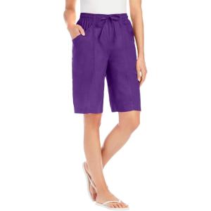 Woman Within Plus Size Boardwalk Front Seam Short(Purple Orchid)