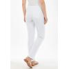 Woman Within Plus Size Stretch Denim 5-Pocket Straight-Leg Jeans(White Pastel Floral Embroidery)