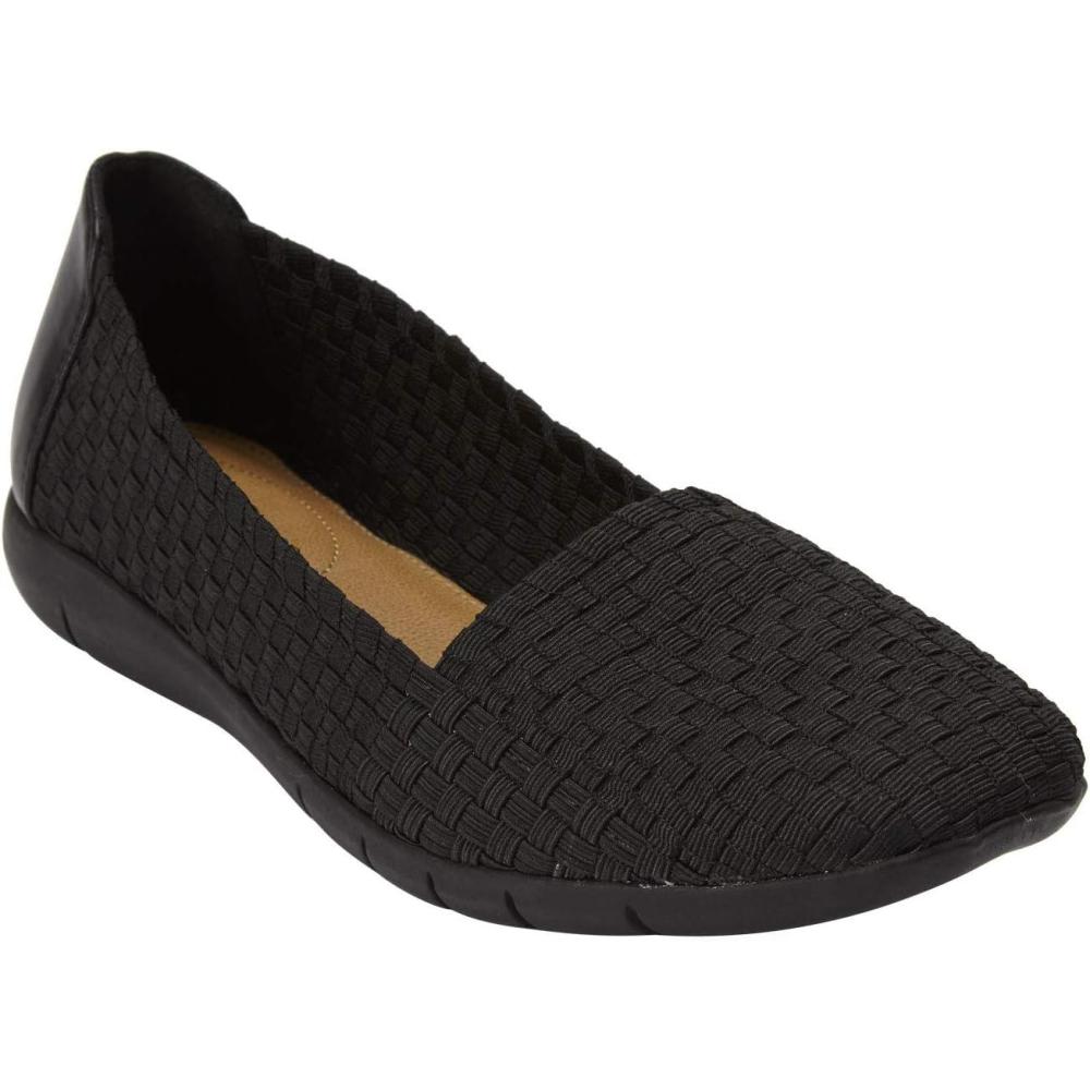 image:imageComfortview Womens The Bethany Stretch Woven Slip On Flat Wide Widths AvailableBlack