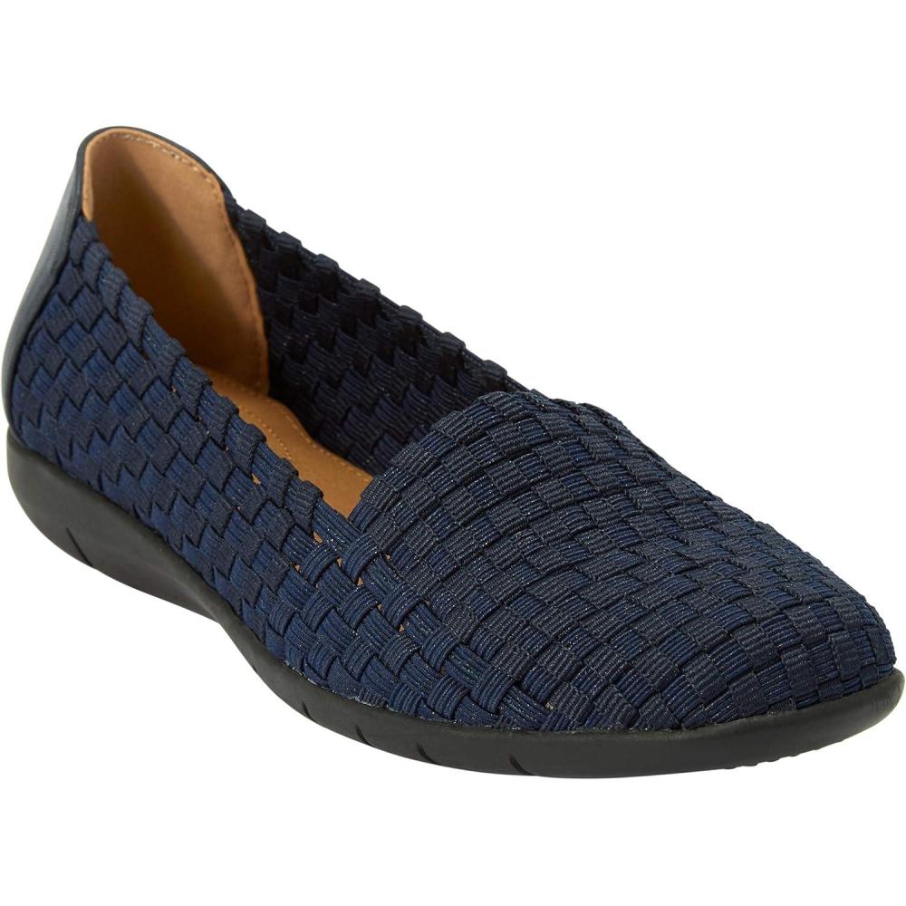 image:imageComfortview Womens The Bethany Stretch Woven Slip On Flat Wide Widths AvailableNavy Metallic
