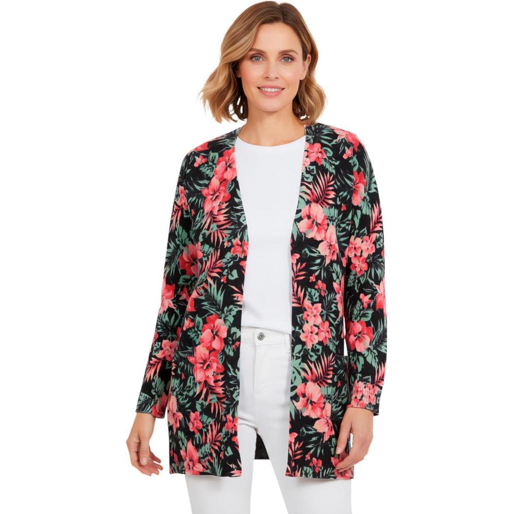 image:imageWoman Within Plus Size Perfect LongerLength Cotton Cardigan SweaterBlack Paradise