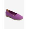 Comfortview Women’s The Bethany Stretch Woven Slip On Flat (Wide Widths Available)(Amethyst)