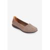 Comfortview Women’s The Bethany Stretch Woven Slip On Flat (Wide Widths Available)(Bronze)
