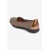 Comfortview Women’s The Bethany Stretch Woven Slip On Flat (Wide Widths Available)(Bronze)