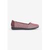 Comfortview Women’s The Bethany Stretch Woven Slip On Flat (Wide Widths Available)(Burgundy Metallic)