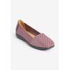 Comfortview Women’s The Bethany Stretch Woven Slip On Flat (Wide Widths Available)(Burgundy Metallic)