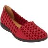 Comfortview Women’s The Bethany Stretch Woven Slip On Flat (Wide Widths Available)(Crimson)