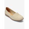 Comfortview Women’s The Bethany Stretch Woven Slip On Flat (Wide Widths Available)(Khaki Metallic)