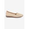 Comfortview Women’s The Bethany Stretch Woven Slip On Flat (Wide Widths Available)(Khaki Metallic)