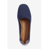 Comfortview Women’s The Bethany Stretch Woven Slip On Flat (Wide Widths Available)(Navy Metallic)