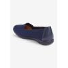Comfortview Women’s The Bethany Stretch Woven Slip On Flat (Wide Widths Available)(Navy Metallic)