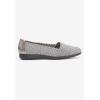 Comfortview Women’s The Bethany Stretch Woven Slip On Flat (Wide Widths Available)(Pewter)