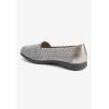 Comfortview Women’s The Bethany Stretch Woven Slip On Flat (Wide Widths Available)(Pewter)