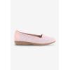 Comfortview Women’s The Bethany Stretch Woven Slip On Flat (Wide Widths Available)(Rose Mist)