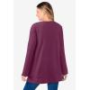 Woman Within Plus Size Crewneck Ultra Soft Sherpa Sweatshirt(Deep Claret)