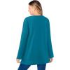 Woman Within Plus Size Crewneck Ultra Soft Sherpa Sweatshirt(Deep Teal)
