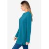 Woman Within Plus Size Crewneck Ultra Soft Sherpa Sweatshirt(Deep Teal)