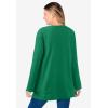 Woman Within Plus Size Crewneck Ultra Soft Sherpa Sweatshirt(Emerald)