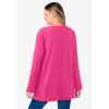 Woman Within Plus Size Crewneck Ultra Soft Sherpa Sweatshirt(Raspberry Sorbet)